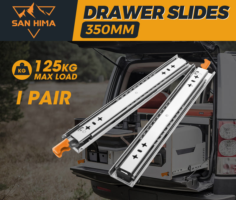 San Hima 2x 125kg Locking Drawer Slides / Runners 356mm to 1016mm
