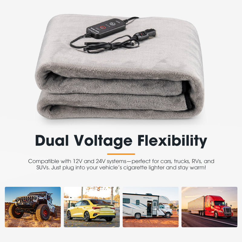 electric blankets that plug into cigarette lighter Stalwart Heated Blanket Stay cozy on the go with the 12V Heated Blanket for Car by Stalwart Electric Car Heating blanket, Plush