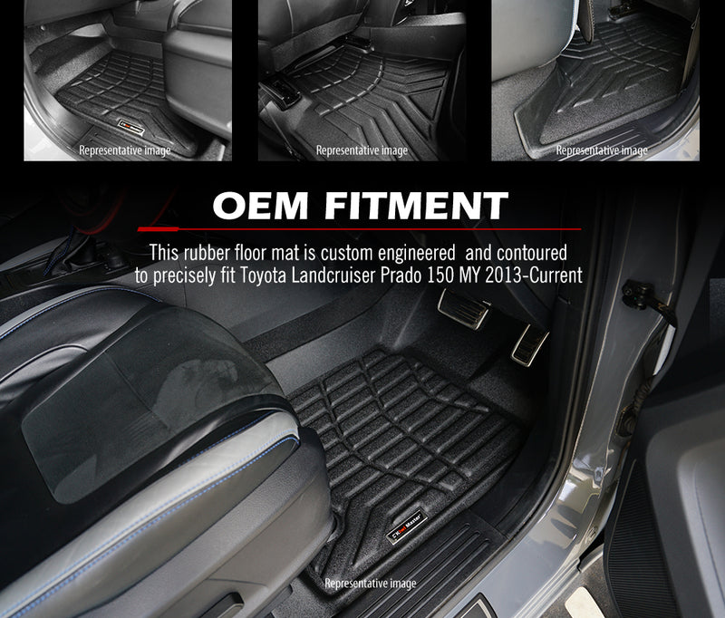 KIWI MASTER 3D TPE Car Floor Mats Liner fit Toyota Landcruiser Prado 150 MY 2013-Current