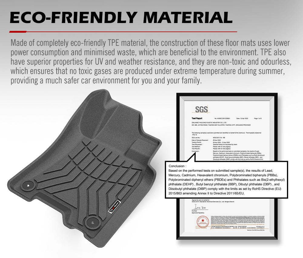 KIWI MASTER 3D TPE Car Floor Mats Liner fit for Nissan Navara 2015~ON NP300 D23