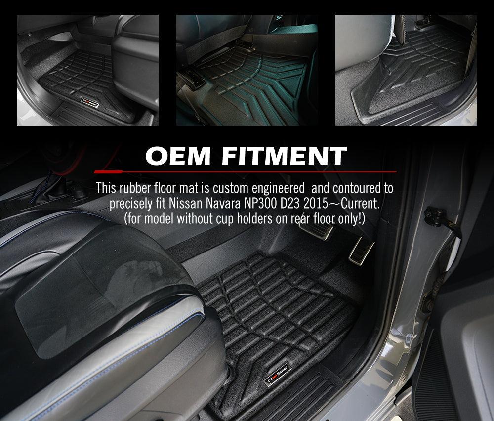 KIWI MASTER 3D TPE Car Floor Mats Liner fit for Nissan Navara 2015~ON NP300 D23