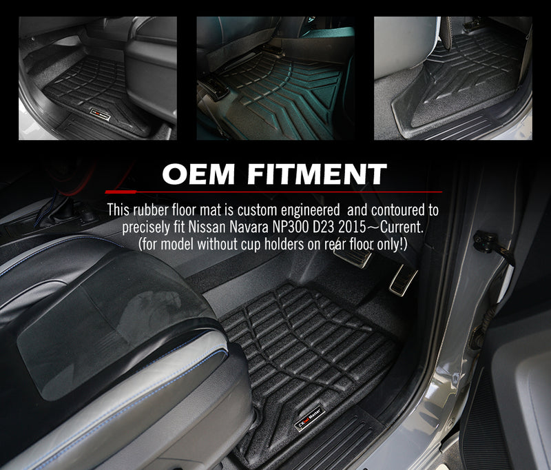 KIWI MASTER 3D TPE Car Floor Mats Liner fit for Nissan Navara 2015~ON NP300 D23