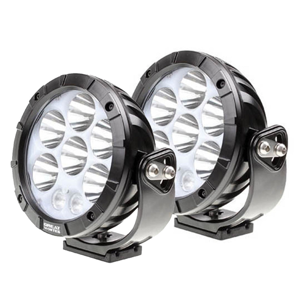 Great Whites 170mm Round Driving Lights Pair 4WD 4X4 Offroad Spotlight