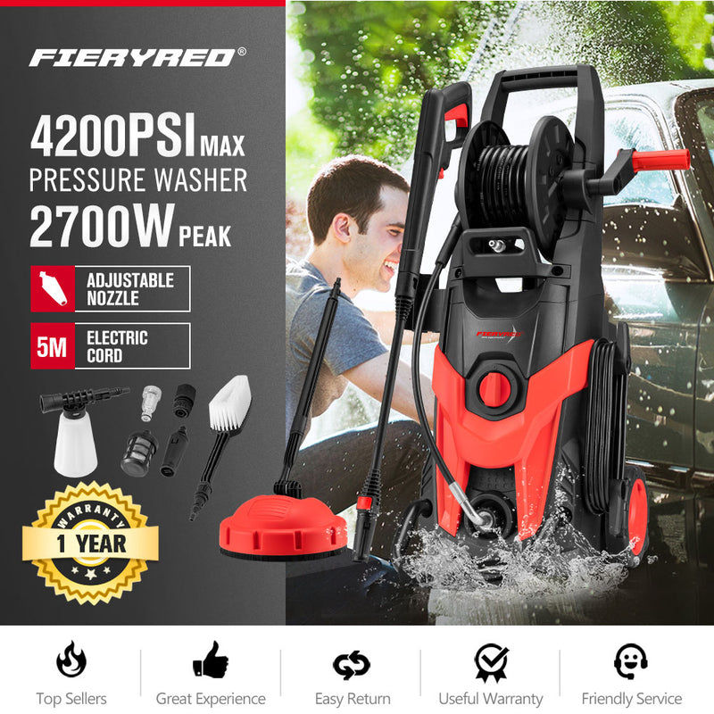 2700W Peak High Pressure Washer Cleaner 5M Hose