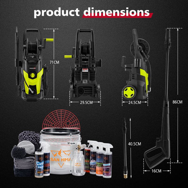 2700W Peak High Pressure Washer Cleaner Green 4200PSI + 18PCS Car Cleaning Kit
