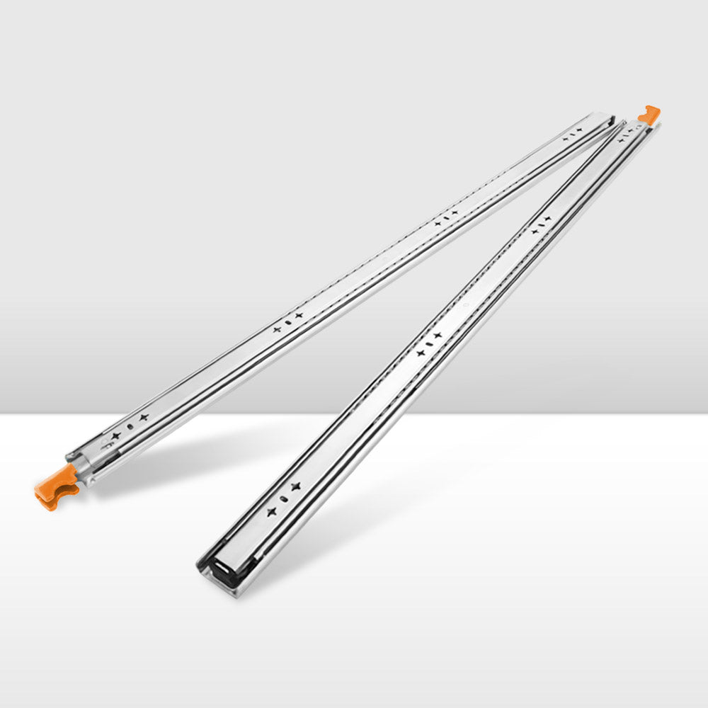 125KG Pair Locking Drawer Slides 900mm Runners Trailer Draw Full Extension 4x4