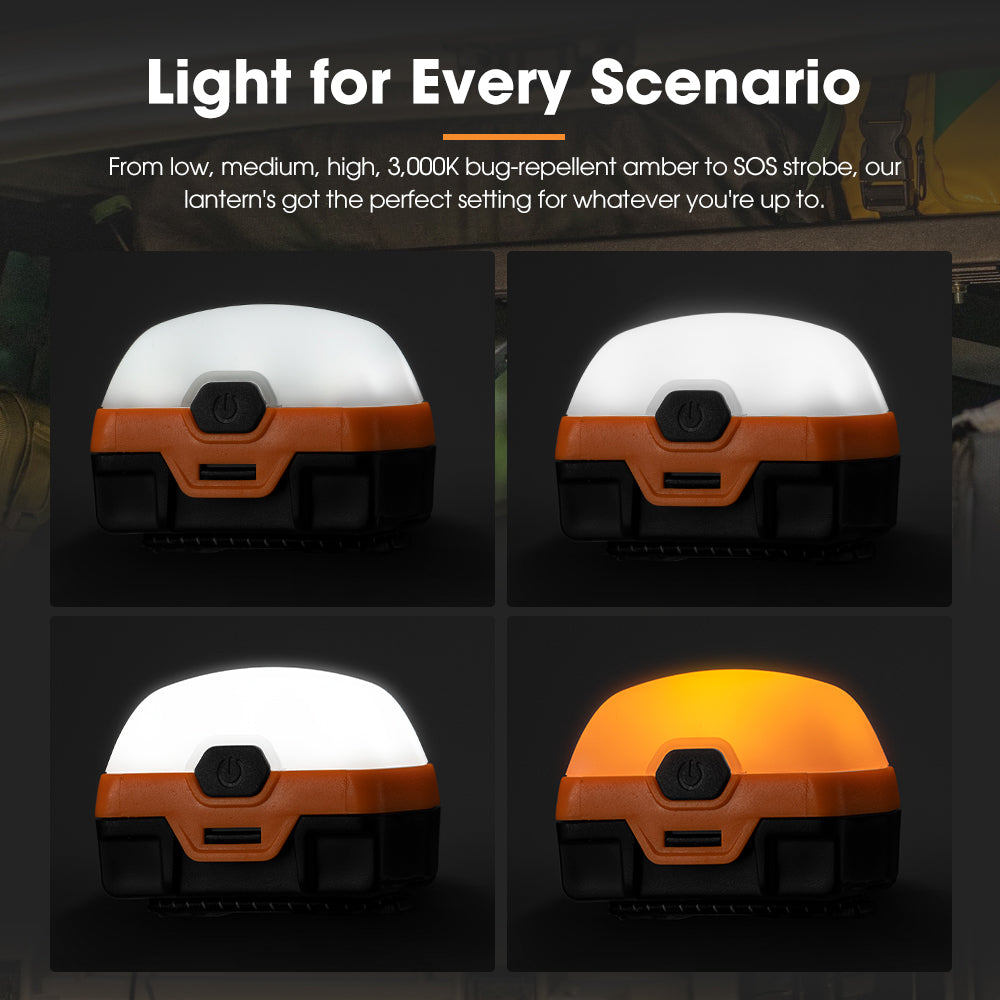 San Hima 6X Led Camping Lights Amber White Rechargeable w/ Lithium Battery