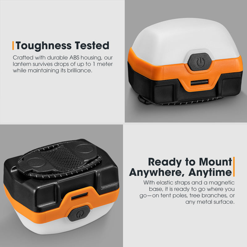 San Hima 6X Led Camping Lights Amber White Rechargeable w/ Lithium Battery