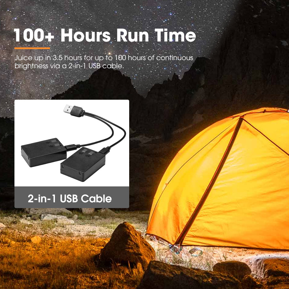 San Hima 4X 6X 8X Led Camping Lights Amber White Rechargeable w/ Lithium Battery