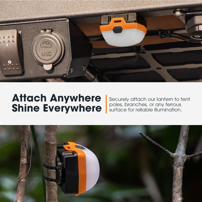 San Hima 8X Led Camping Lights Amber White Rechargeable w/ Lithium Battery