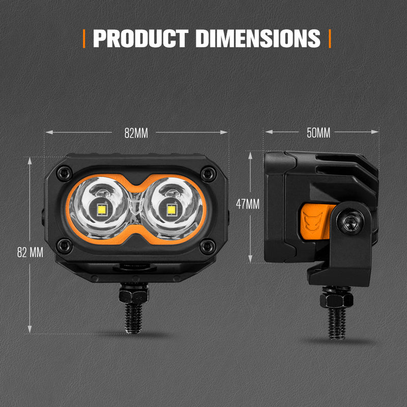 LIGHTFOX Cygnus-2 Pair 3inch Osram LED Pod Lights 1Lux@348m IP68 4,052LM