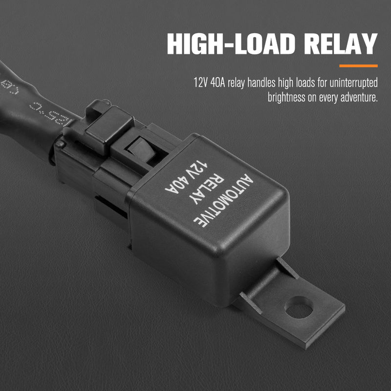 Lightfox 1 Way High Beam Wiring Harness w/ DT 2-Pin Connector For LED Light Bar