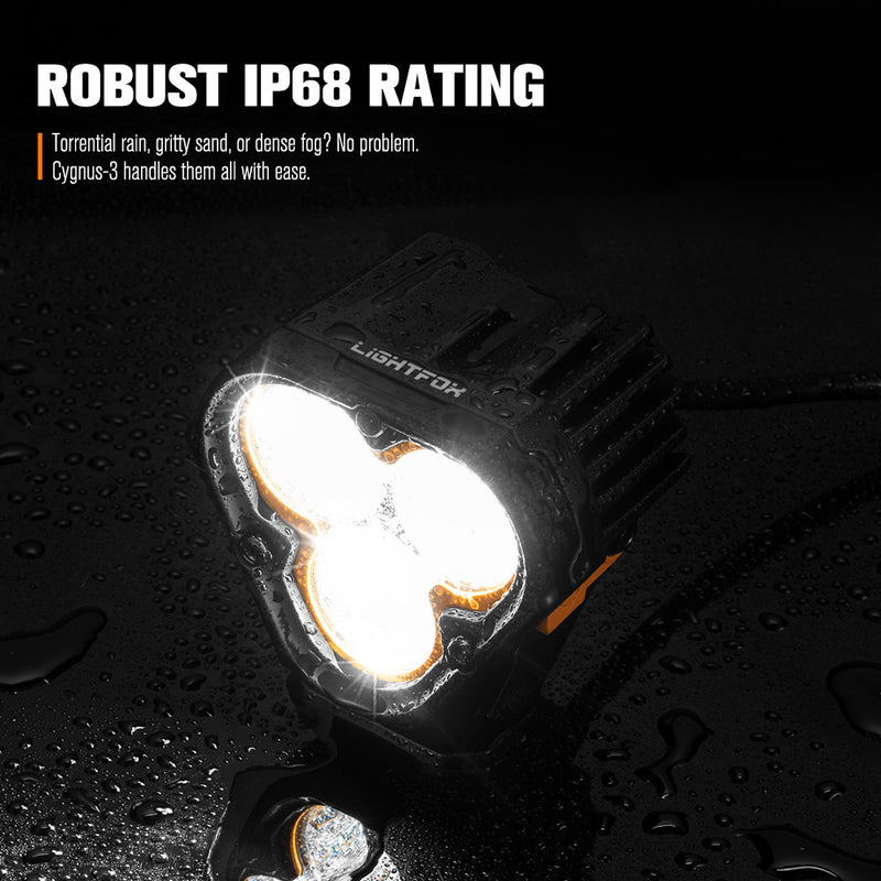 LIGHTFOX Cygnus-3 Pair 3inch Osram LED Pod Lights 1Lux@458m IP68 6,472LM