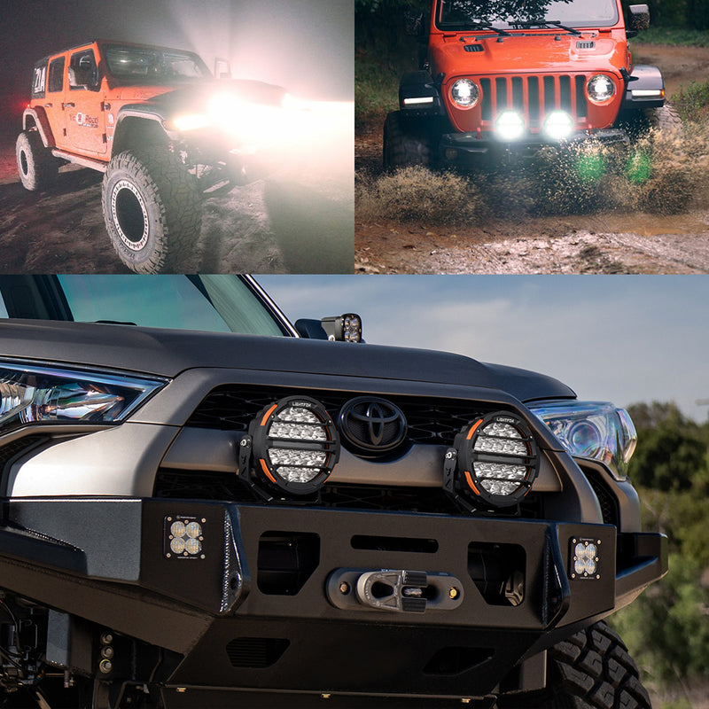 Lightfox Polaris Pair 7inch Osram LED Driving Lights 1Lux@1,230m IP68 15,972LM