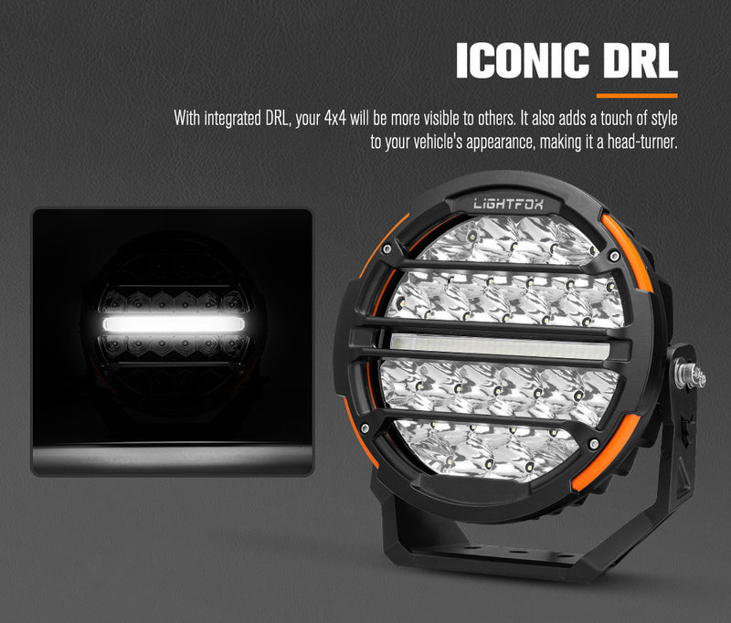 Lightfox Polaris 7"+9" Osram LED Driving Lights With DRL Spotlight Headlight
