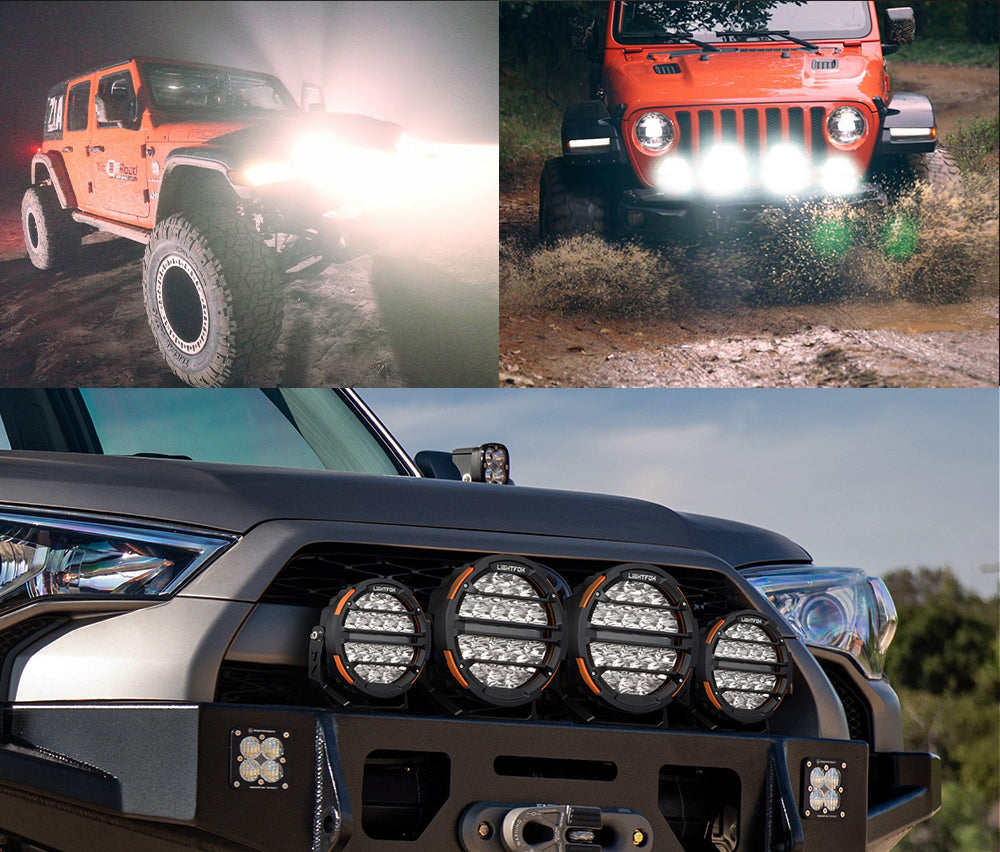 Lightfox 7"+9" Osram LED Driving Lights Round Spotlight Spot DRL Headlight