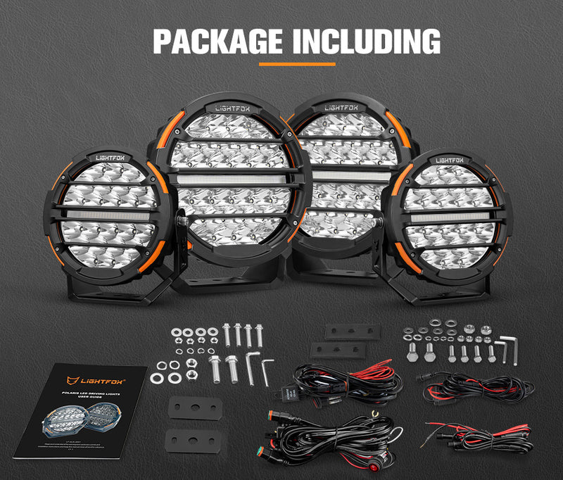 Lightfox Polaris 7"+9" Osram LED Driving Lights With DRL Spotlight Headlight