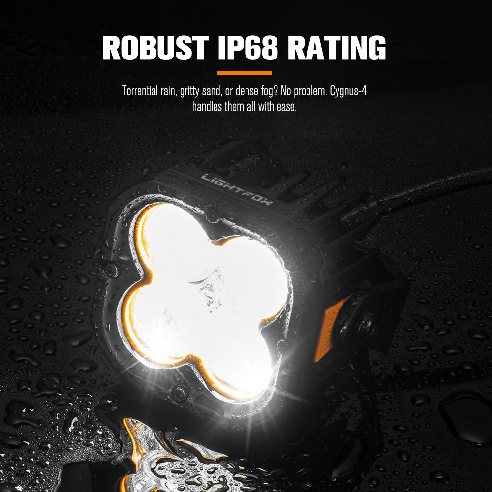 LIGHTFOX Cygnus-4 Pair 3inch Osram LED Pod Lights 1Lux@506m IP68 7,668LM