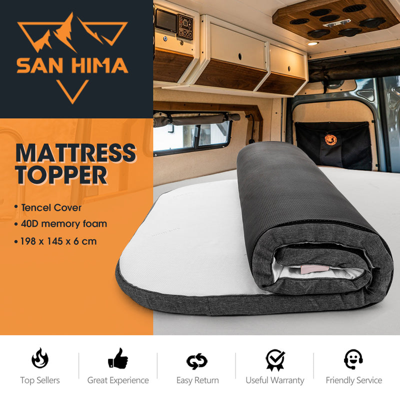 Camp Topper San Hima Caravan Mattress Topper Queen Size Mat RV Bed 198cm x 145cm
