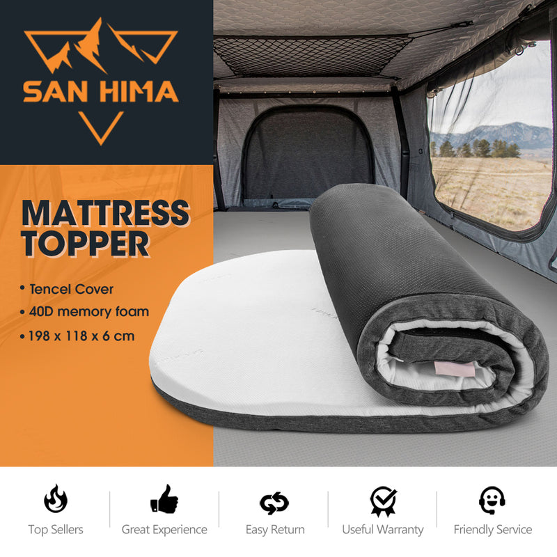 Camp Topper San Hima Camping Mattress Topper 198X118X6CM Fit Kalbarri Lite Roof To