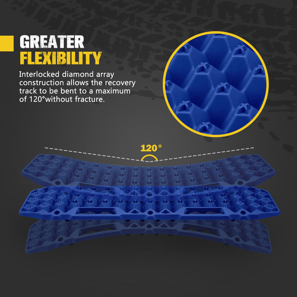 Bunker Indust 2PCS Recovery Tracks Board 10T Mud Sand Snow Traction Boards Blue