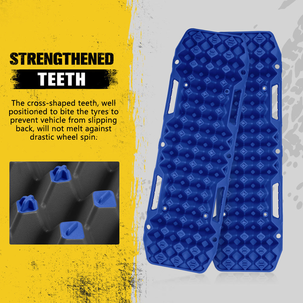 Bunker Indust 2PCS Recovery Tracks Board 10T Mud Sand Snow Traction Boards Blue