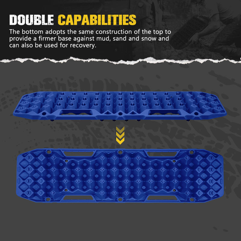 Bunker Indust 2PCS Recovery Tracks Board 10T Mud Sand Snow Traction Boards Blue