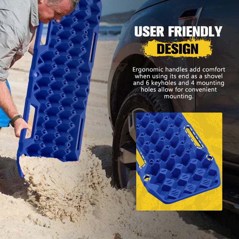 Bunker Indust 2PCS Recovery Tracks Board 10T Mud Sand Snow Traction Boards Blue