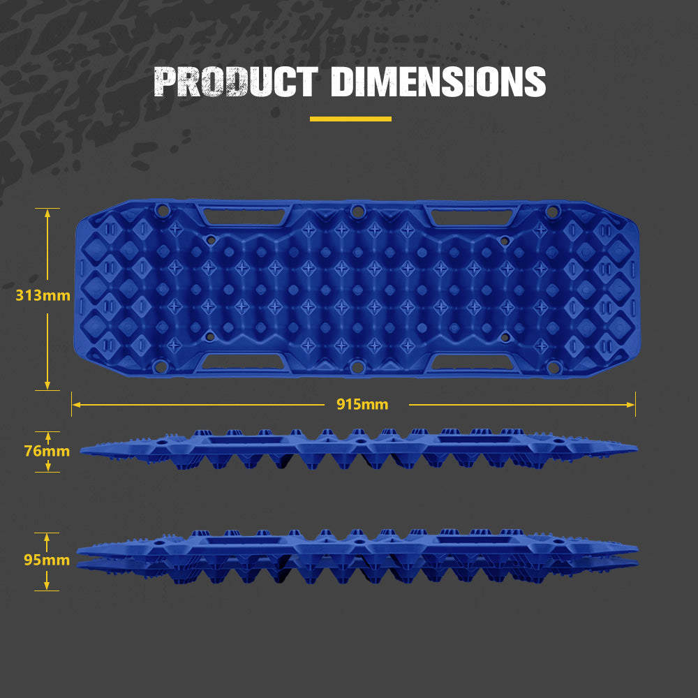 Bunker Indust 2PCS Recovery Tracks Board 10T Mud Sand Snow Traction Boards Blue