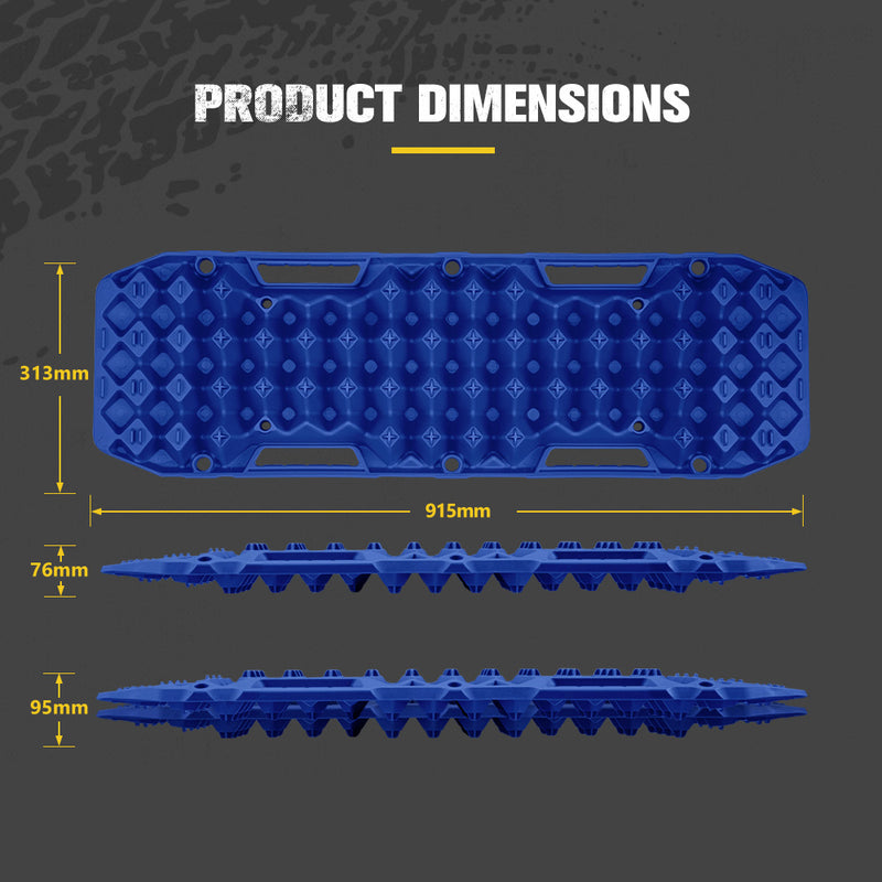 Bunker Indust 2PCS Recovery Tracks Board 10T Mud Sand Snow Traction Boards Blue