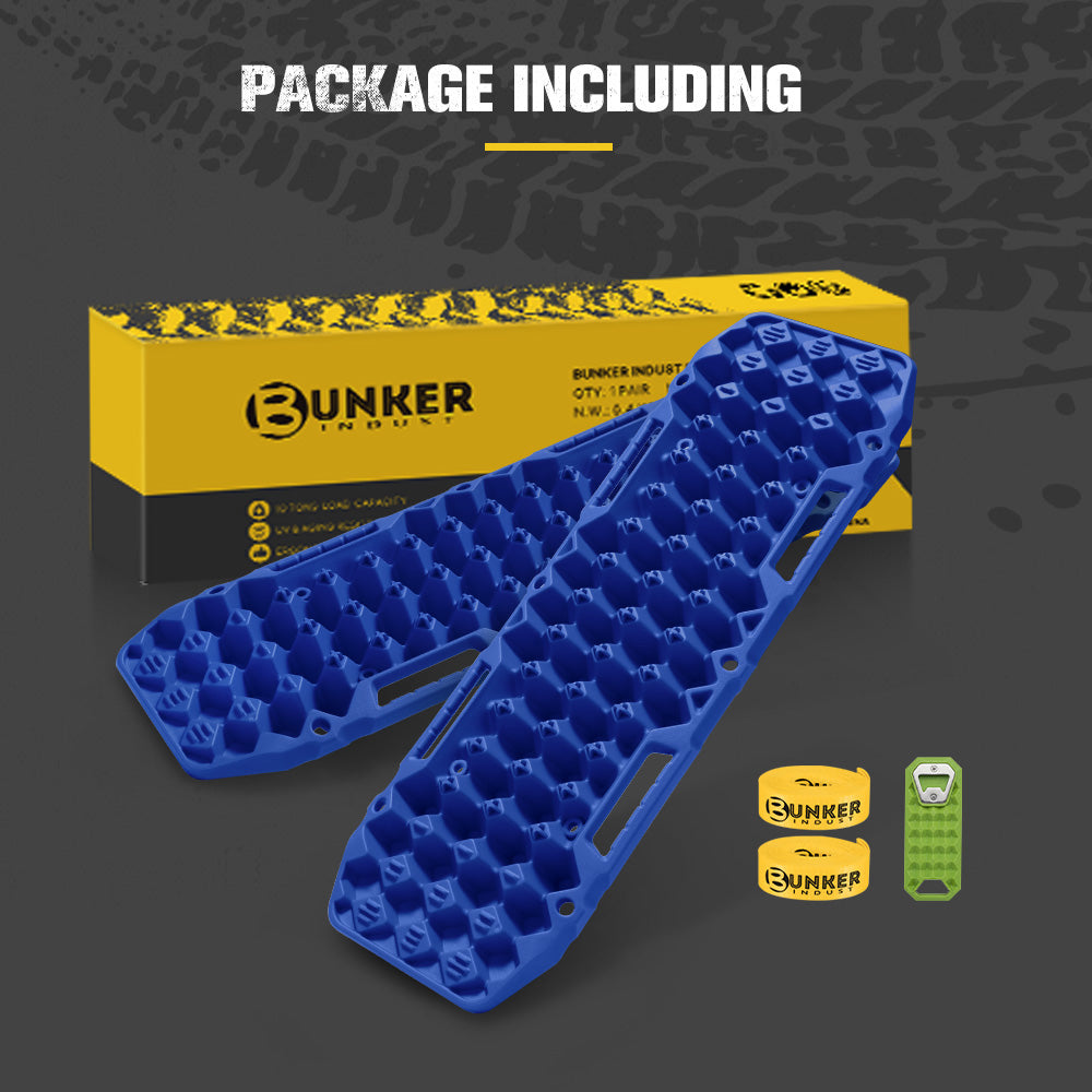 Bunker Indust 2PCS Recovery Tracks Board 10T Mud Sand Snow Traction Boards Blue