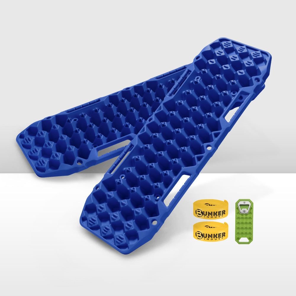 Bunker Indust 2PCS Recovery Tracks Board 10T Mud Sand Snow Traction Boards Blue