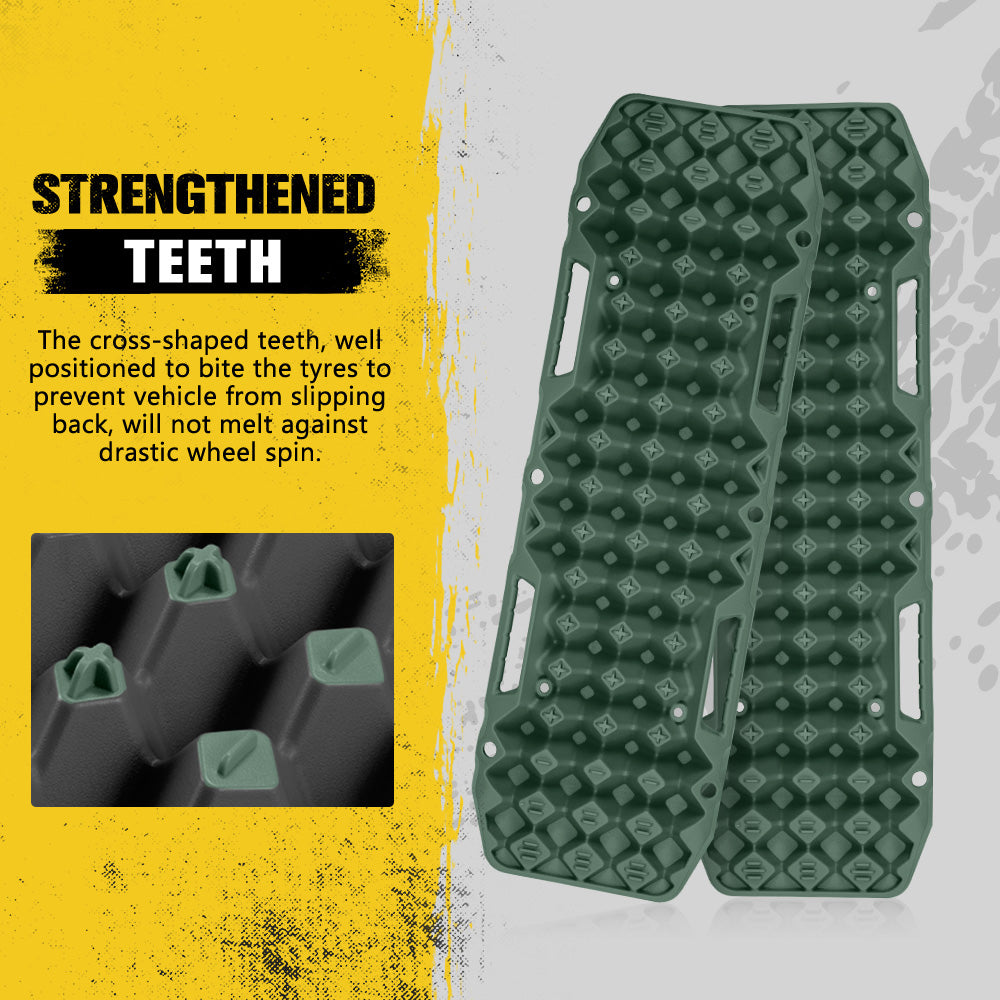 Bunker Indust 2PCS Recovery Tracks Board 10T Mud Sand Snow Traction Boards Green