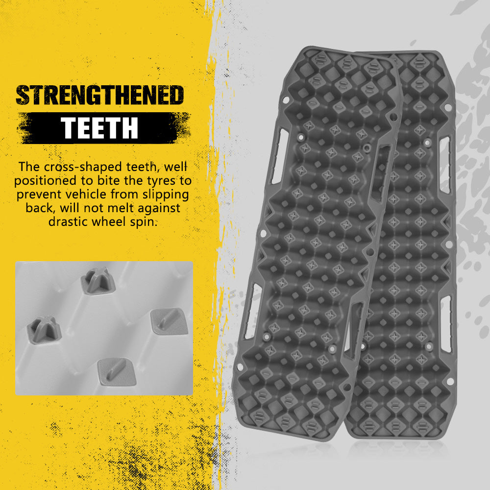 Bunker Indust 2PCS Recovery Tracks Board 10T Mud Sand Snow Traction Boards Grey