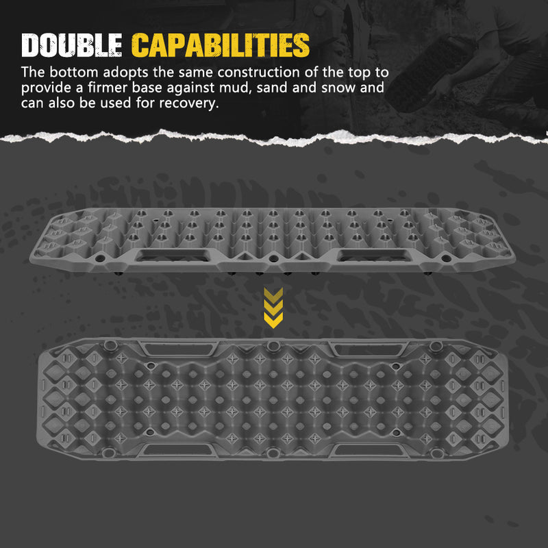 Bunker Indust 2PCS Recovery Tracks Board 10T Mud Sand Snow Traction Boards Grey
