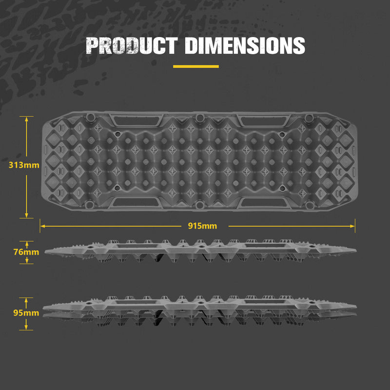Bunker Indust 2PCS Recovery Tracks Board 10T Mud Sand Snow Traction Boards Grey