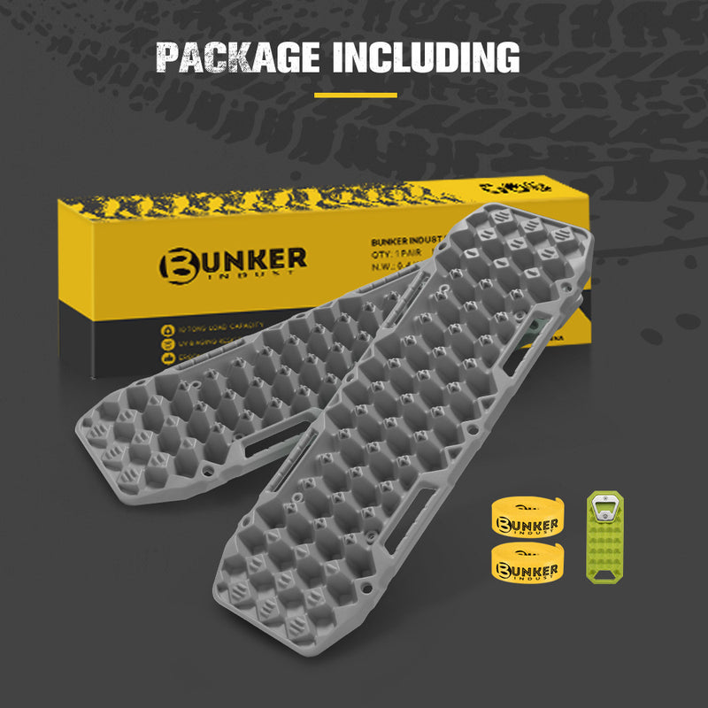 Bunker Indust 2PCS Recovery Tracks Board 10T Mud Sand Snow Traction Boards Grey