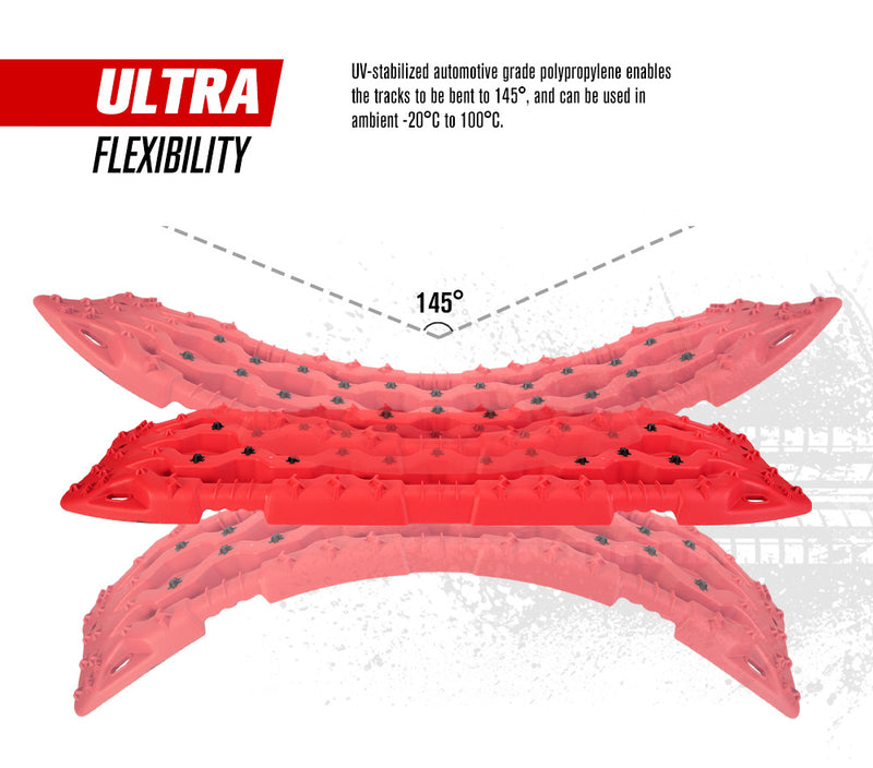 FIERYRED Pro Recovery Tracks Board 15T Sand Snow Mud Red Car 4x4