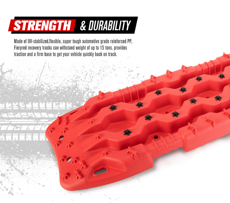 FIERYRED Pro Recovery Tracks Board 15T Sand Snow Mud Red Car 4x4