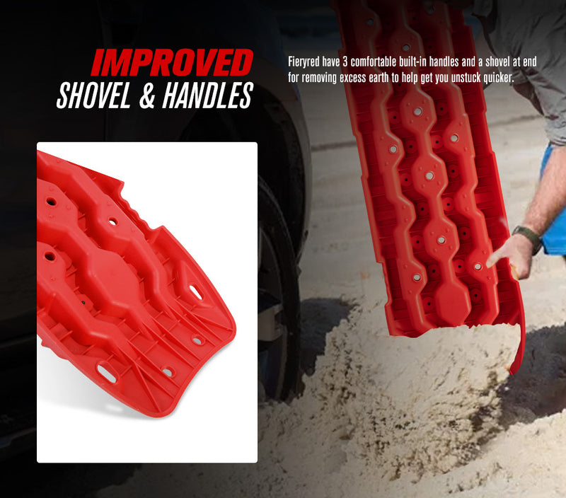 FIERYRED Pro Recovery Tracks Board 15T Sand Snow Mud Red Car 4x4