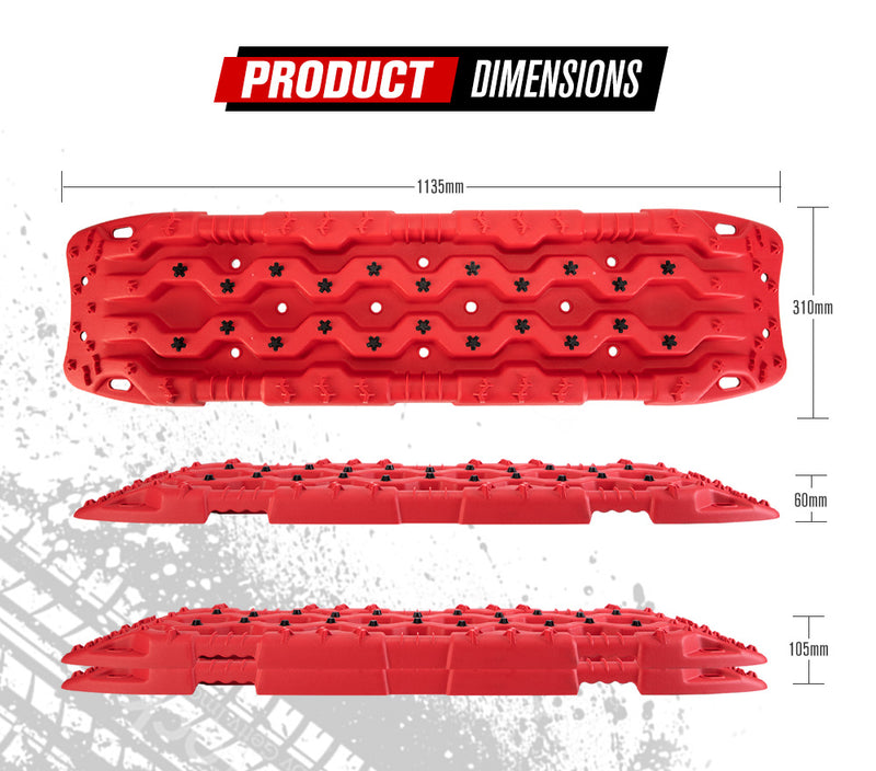 FIERYRED Pro Recovery Tracks Board 15T Sand Snow Mud Red Car 4x4