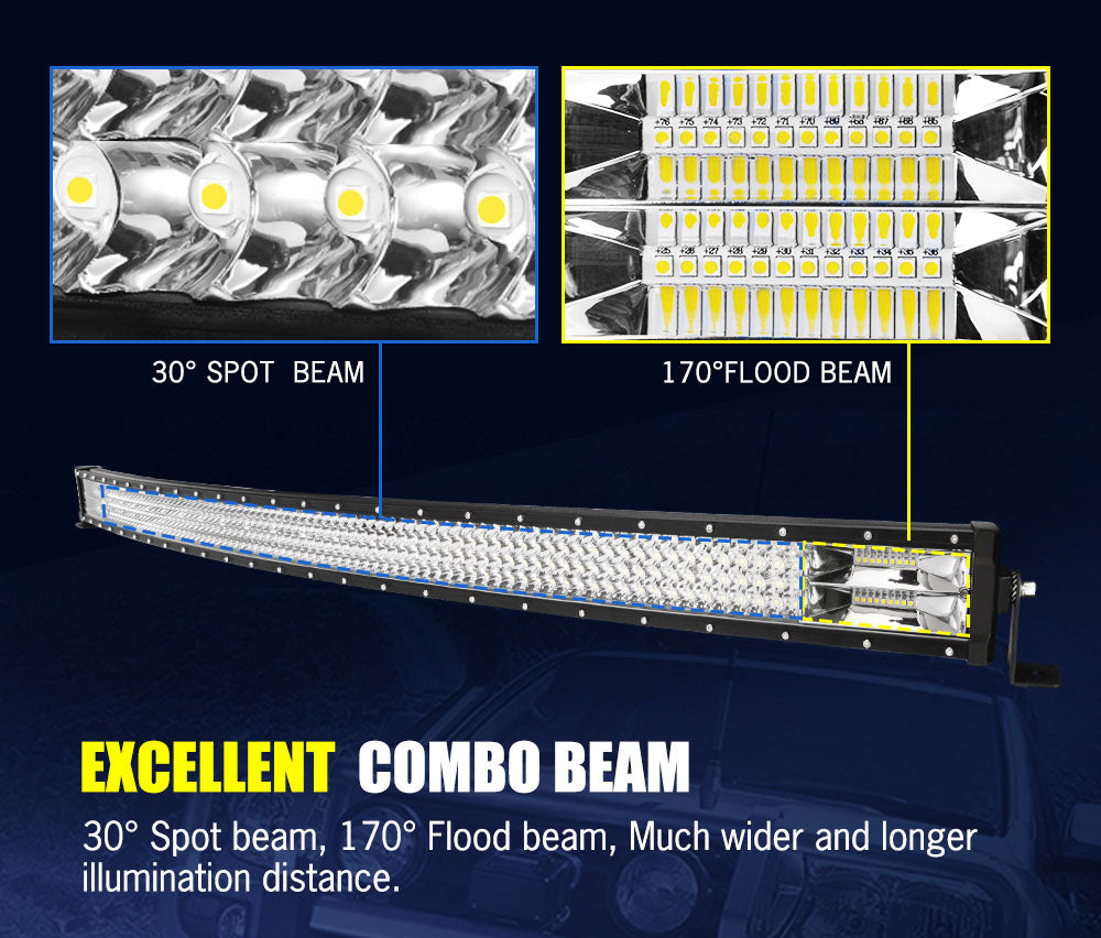 Lightfox 50inch Osram LED Light Bar Curved Combo Beam Driving Offroad 4WD Suv