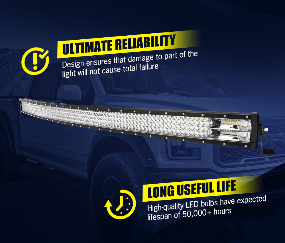Lightfox 50inch Osram LED Light Bar Curved Combo Beam Driving Offroad 4WD Suv
