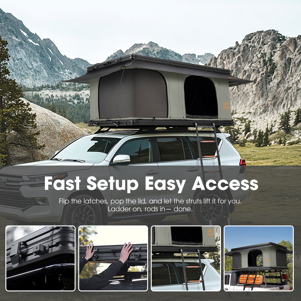 San Hima Gibb Rooftop Tent Hardshell With Ladder Outdoor Waterproof Camping 4X4