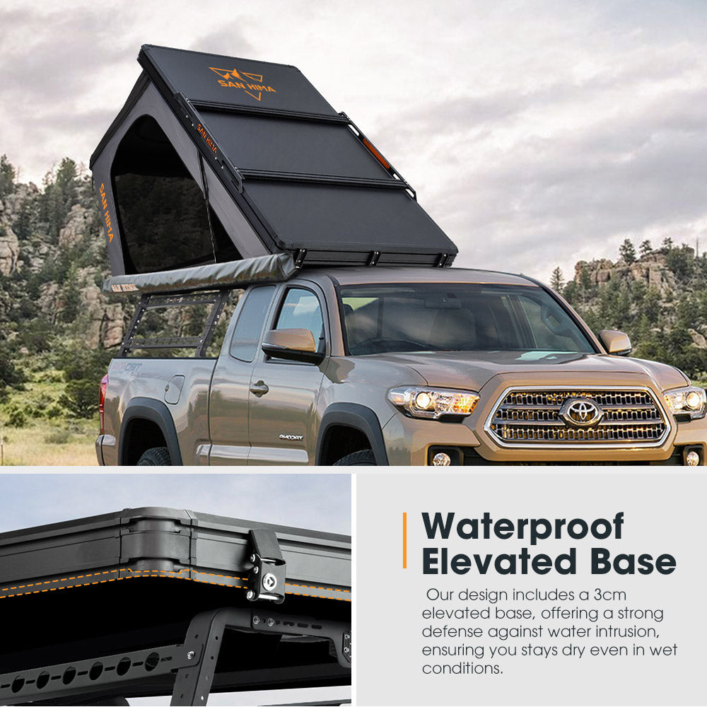 San Hima Kalbarri Gen 2 Roof Top Tent Hard Shell + Universal Ute Tub Rack