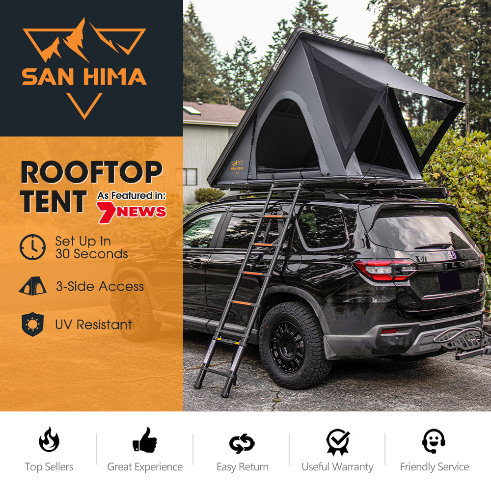 San Hima Kalbarri Lite Roof Top Tent Hardshell With Ladder Camping 4WD