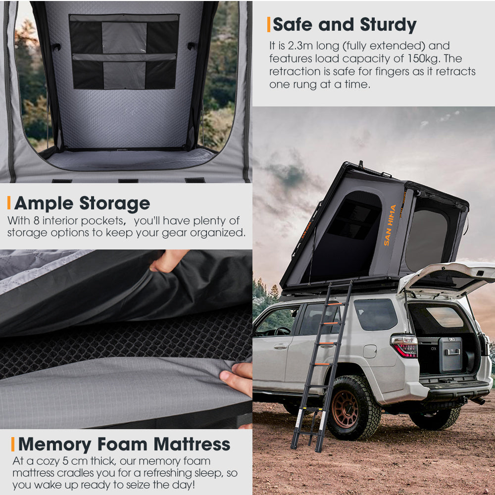San Hima Kalbarri Gen 2 Roof Top Tent Hardshell With Ladder Camping 4WD 4x4