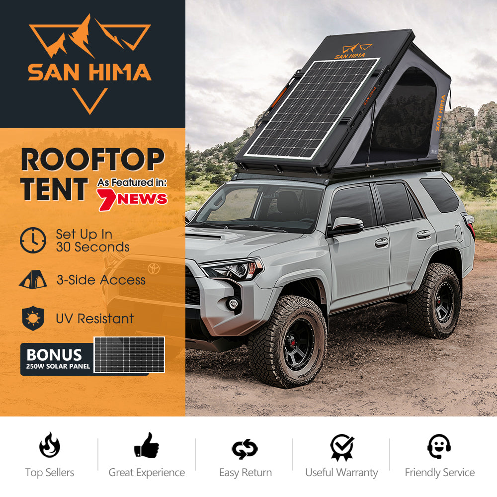 San Hima Kalbarri Gen 2 Rooftop Tent Hard Shell With Ladder + 250W Solar Panel