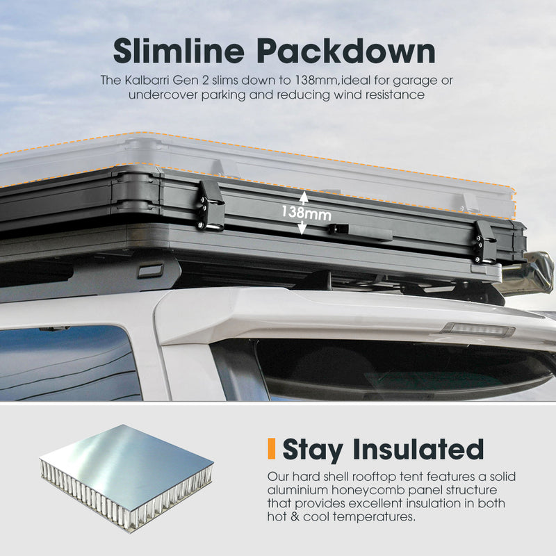 San Hima Kalbarri Gen 2 Rooftop Tent Hard Shell With Ladder + 130W Solar Panel