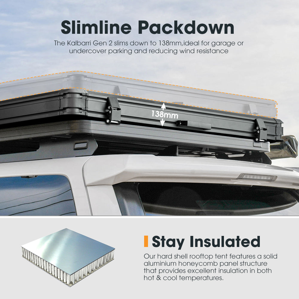 San Hima Kalbarri Gen 2 Rooftop Tent Hard Shell With Ladder + 200W Solar Panel